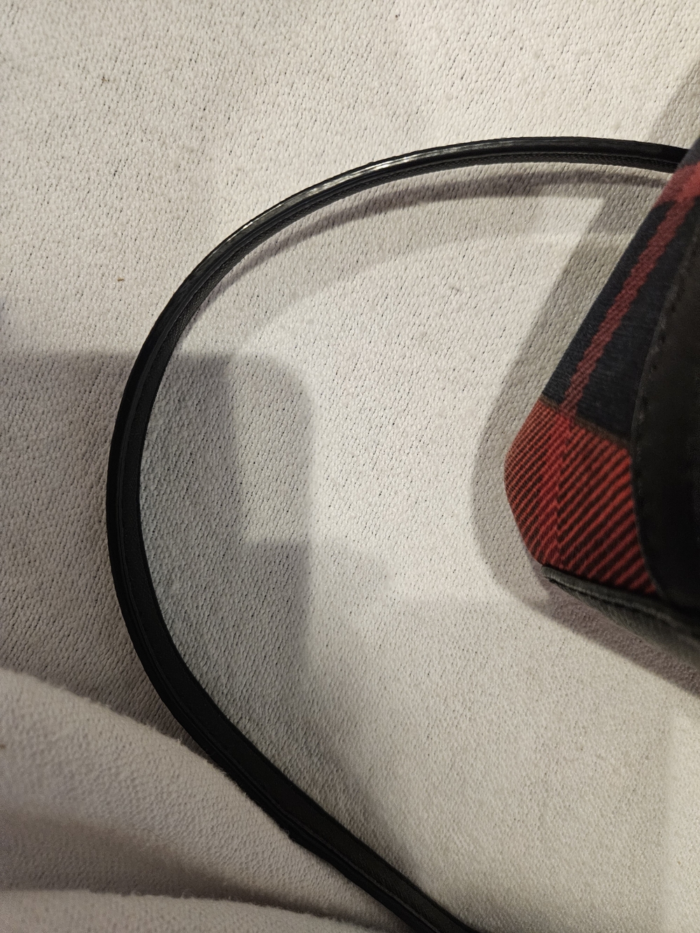 kate spade New York Newbury Lane Red Plaid Tote with Black Leather Trim Purse - Picture 9 of 16